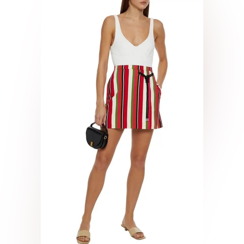 SOLID & STRIPED Savannah Striped A-Line Skirt with Black Rope Tie